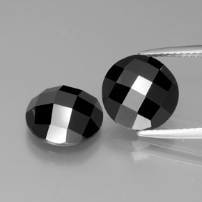 Spinello naturale nero da 7,63 ct, taglio rotondo, opaco