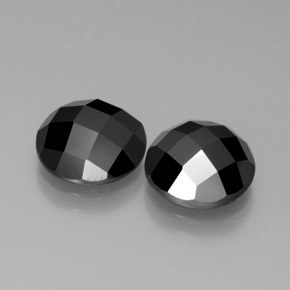 Spinello naturale nero da 7,63 ct, taglio rotondo, opaco