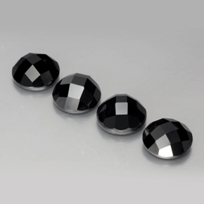Spinello naturale nero da 14,07 ct, taglio rotondo, opaco