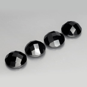 Spinello naturale nero da 13,66 ct, taglio rotondo, opaco