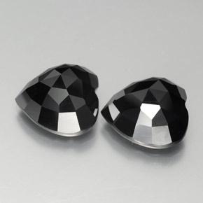 Gemme di Spinello Nero naturale da 19.39 ct, Cuore, Opaco