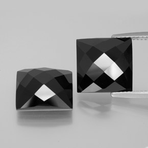 Spinello naturale nero da 16,18 ct, quadrato, opaco
