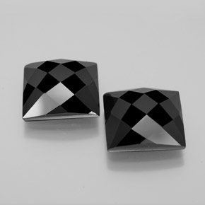 Spinello naturale nero da 16,18 ct, quadrato, opaco
