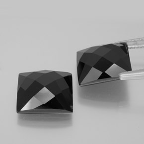 Spinello naturale nero da 16,18 ct, quadrato, opaco