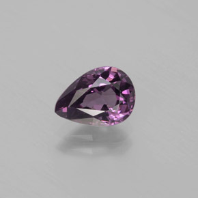 Spinello Viola scuro naturale da 1.35 ct, Forma a pera, VVS
