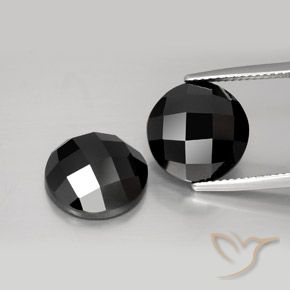 14.78ctw Naturale Nero Spinello, Rotondo, Opaco