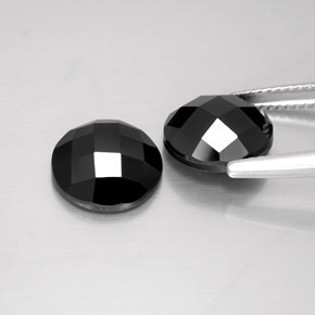 Gemme di Spinello Nero naturale da 8.16 ct, Taglio rotondo, Opaco