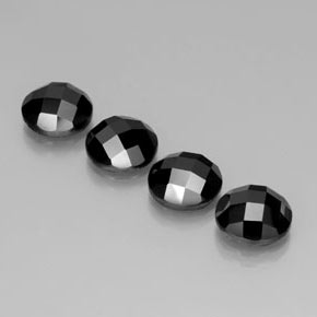 Spinello naturale nero da 17,89 ct, taglio rotondo, opaco