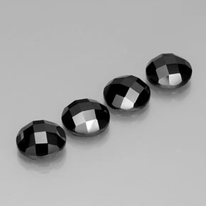 Spinello naturale nero da 17,89 ct, taglio rotondo, opaco