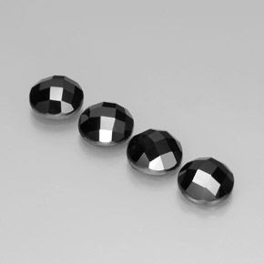 Gemme di Spinello Nero naturale da 13.70 ct, Taglio rotondo, Opaco