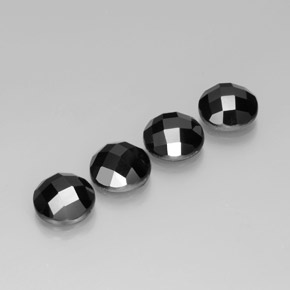 Gemme di Spinello Nero naturale da 13.70 ct, Taglio rotondo, Opaco