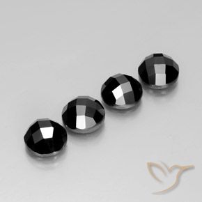 Spinello naturale nero da 15,88 ct, taglio rotondo, opaco