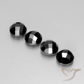 Spinello naturale nero da 15,88 ct, taglio rotondo, opaco