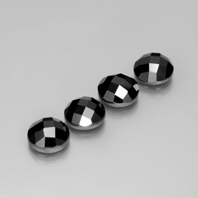 Gemme di Spinello Nero naturale da 13.63 ct, Taglio rotondo, Opaco