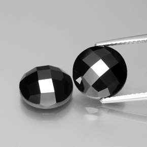 Spinello naturale nero da 8,79 ct, taglio rotondo, opaco