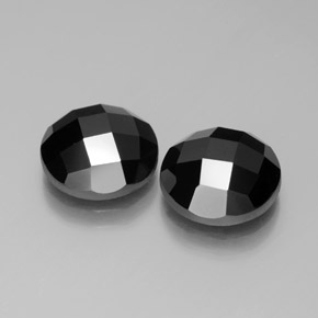 Spinello naturale nero da 8,79 ct, taglio rotondo, opaco