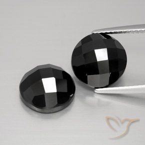 10.13ctw Naturale Nero Spinello, Rotondo, Opaco