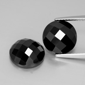 Gemme di Spinello Nero naturale da 9.62 ct, Taglio rotondo, Opaco