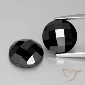 8.40ctw Naturale Nero Spinello, Rotondo, Opaco, Photo A