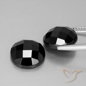 Gemme di Spinello Nero naturale da 8.40 ct, Rotondo, Opaco