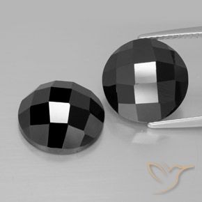 14.69ctw Naturale Nero Spinello, Rotondo, Opaco