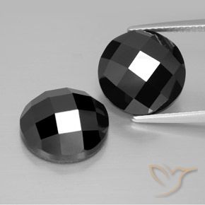 15.94ctw Naturale Nero Spinello, Rotondo, Opaco
