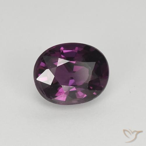 Spinello Lampone Rosso Viola naturale da 1.10 ct, Ovale, VS