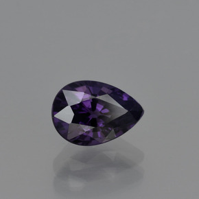 Spinello Viola scuro naturale da 1.14 ct, Forma a pera, VVS