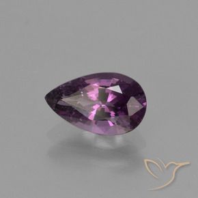 Spinello Viola scuro naturale da 0.87 ct, Forma a pera, VS
