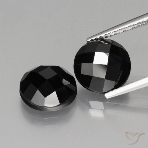 9.78ctw Naturale Nero Spinello, Rotondo, Opaco