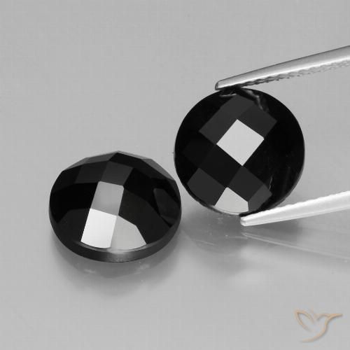 9.22ctw Naturale Nero Spinello, Rotondo, Opaco