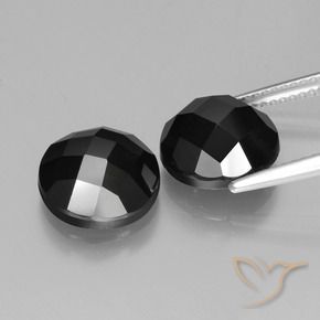 Gemme di Spinello Nero naturale da 9.22 ct, Rotondo, Opaco