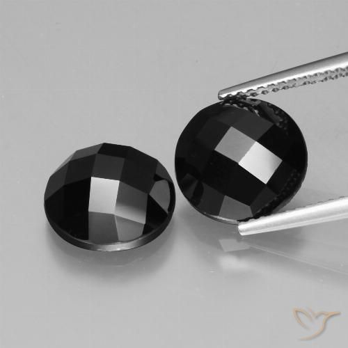 8.38ctw Naturale Nero Spinello, Rotondo, Opaco