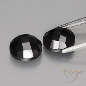 Gemme di Spinello Nero naturale da 8.96 ct, Rotondo, Opaco
