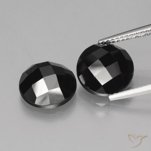 8.64ctw Naturale Nero Spinello, Rotondo, Opaco