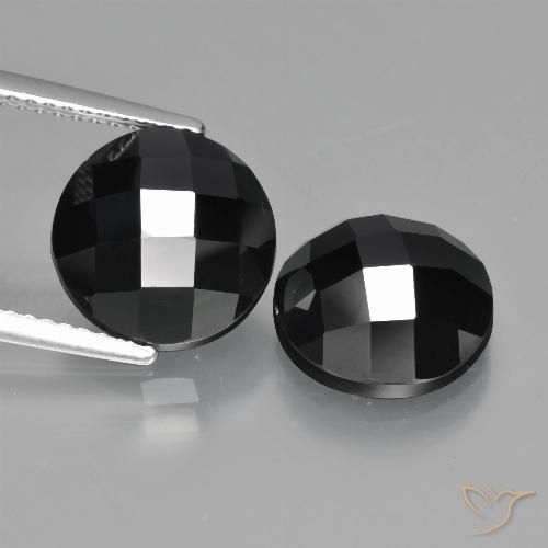 9.18ctw Naturale Nero Spinello, Rotondo, Opaco
