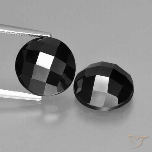 8.68ctw Naturale Nero Spinello, Rotondo, Opaco, Photo A