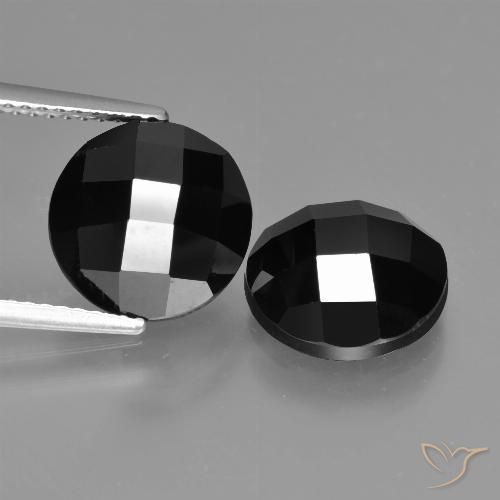 9.30ctw Naturale Nero Spinello, Rotondo, Opaco