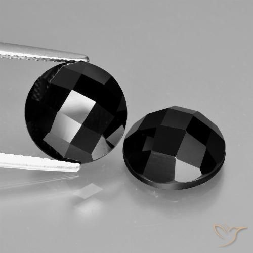 Gemme di Spinello Nero naturale da 8.86 ct, Rotondo, Opaco