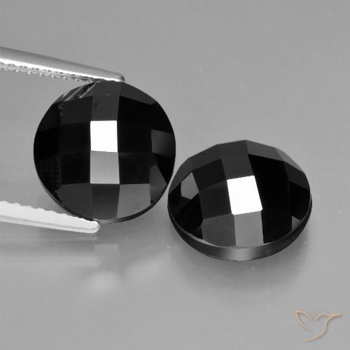 9.17ctw Naturale Nero Spinello, Rotondo, Opaco