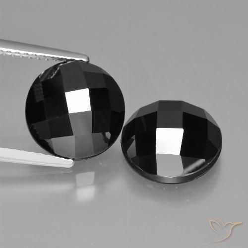 8.64ctw Naturale Nero Spinello, Rotondo, Opaco