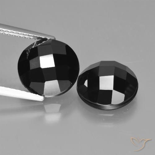 Gemme di Spinello Nero naturale da 8.31 ct, Taglio rotondo, Opaco