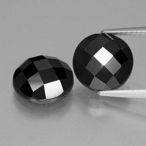 Spinello naturale nero da 9,05 ct, taglio rotondo, opaco