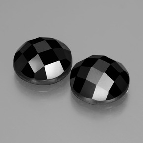 Spinello naturale nero da 9,05 ct, taglio rotondo, opaco