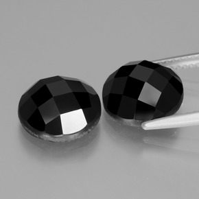 Spinello naturale nero da 9,05 ct, taglio rotondo, opaco