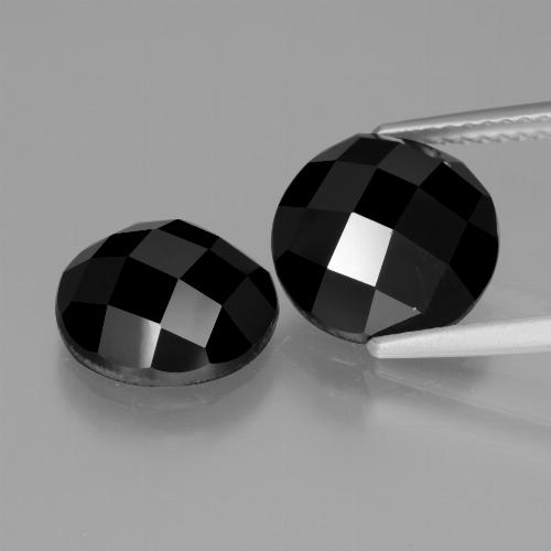 Spinello naturale nero da 7,42 ct, taglio rotondo, opaco