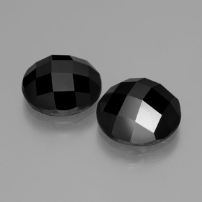 Spinello naturale nero da 7,42 ct, taglio rotondo, opaco