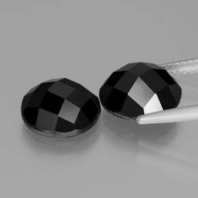 Spinello naturale nero da 7,42 ct, taglio rotondo, opaco