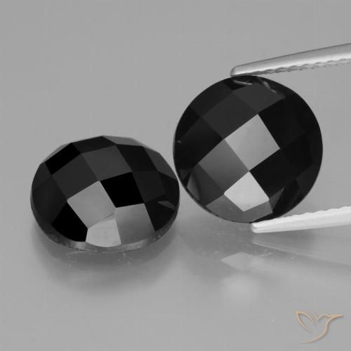 8.93ctw Naturale Nero Spinello, Rotondo, Opaco
