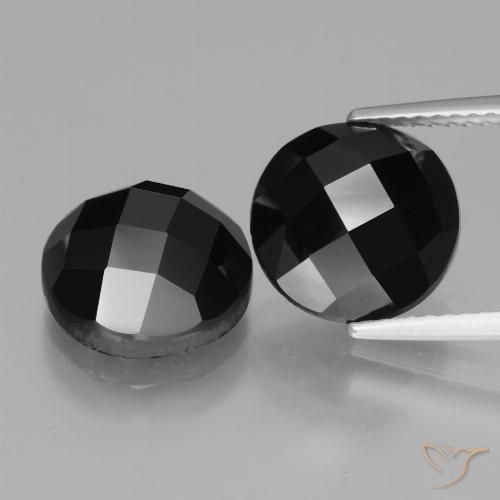 9.51ctw Naturale Nero Spinello, Rotondo, Opaco